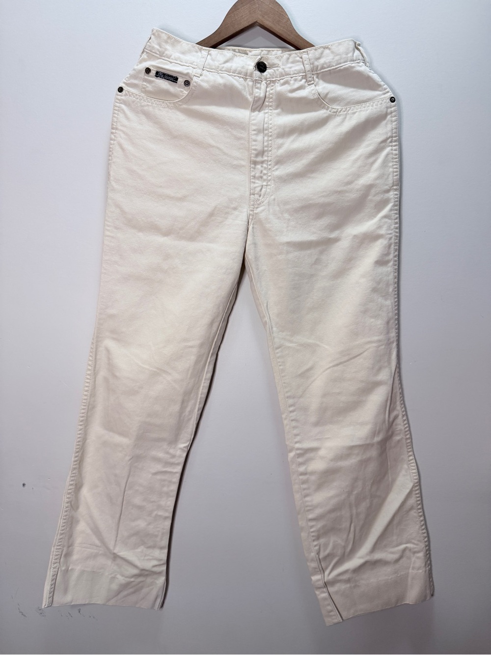 Oleg Cassini Cream Cotton Hrise Chinos Size 32 L38, I28, R11